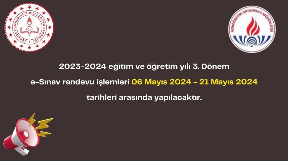 Açıköğretim Kurumları(ortaokul) e sınav randevuları başladı